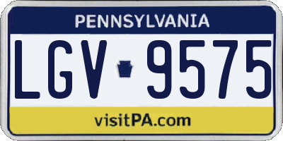 PA license plate LGV9575