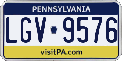 PA license plate LGV9576