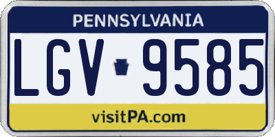 PA license plate LGV9585