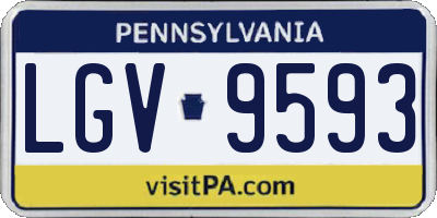 PA license plate LGV9593