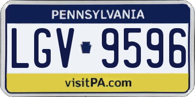 PA license plate LGV9596