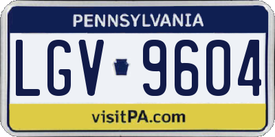 PA license plate LGV9604