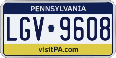PA license plate LGV9608