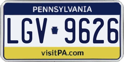 PA license plate LGV9626