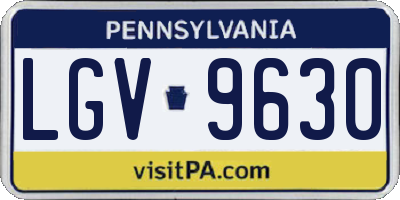 PA license plate LGV9630