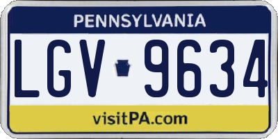 PA license plate LGV9634