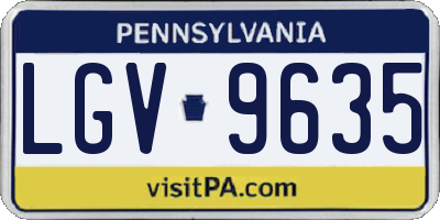 PA license plate LGV9635