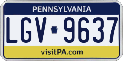 PA license plate LGV9637