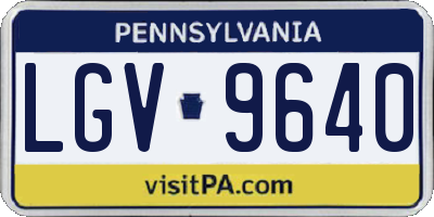 PA license plate LGV9640