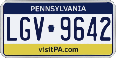 PA license plate LGV9642