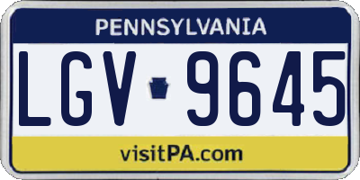 PA license plate LGV9645