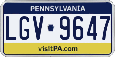 PA license plate LGV9647
