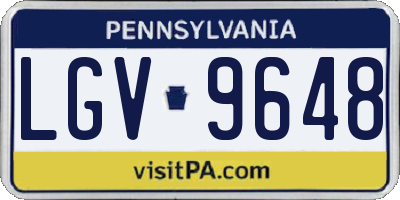 PA license plate LGV9648