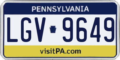 PA license plate LGV9649
