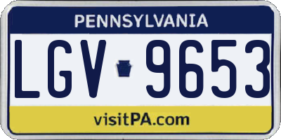 PA license plate LGV9653