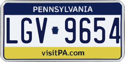 PA license plate LGV9654