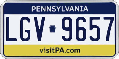 PA license plate LGV9657