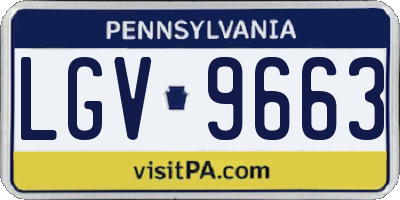 PA license plate LGV9663