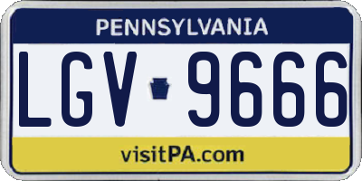 PA license plate LGV9666