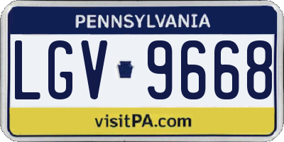 PA license plate LGV9668