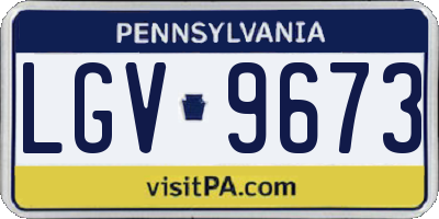 PA license plate LGV9673