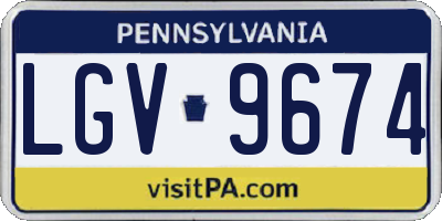 PA license plate LGV9674