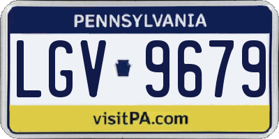 PA license plate LGV9679