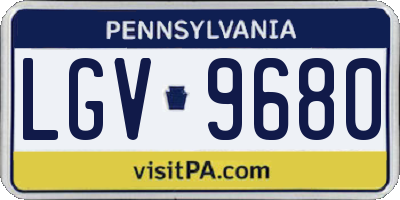 PA license plate LGV9680