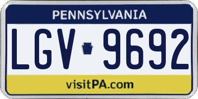 PA license plate LGV9692