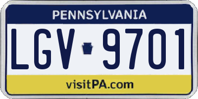 PA license plate LGV9701