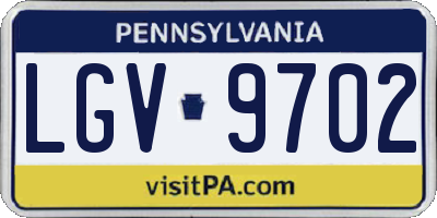 PA license plate LGV9702