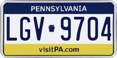 PA license plate LGV9704