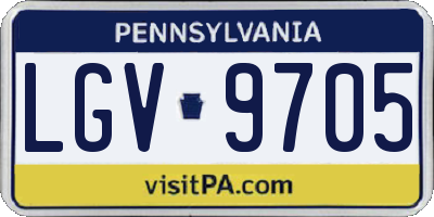 PA license plate LGV9705