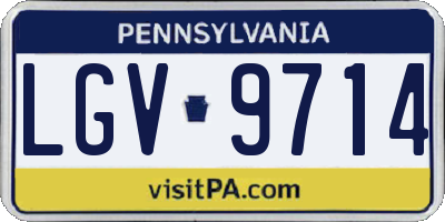 PA license plate LGV9714