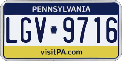 PA license plate LGV9716