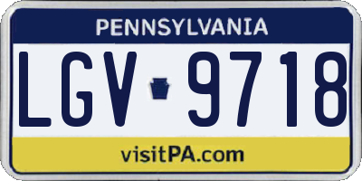 PA license plate LGV9718