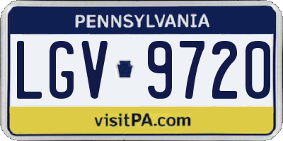 PA license plate LGV9720