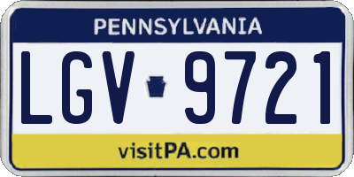 PA license plate LGV9721