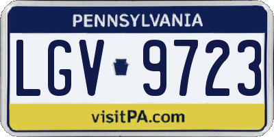 PA license plate LGV9723