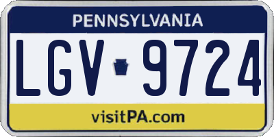 PA license plate LGV9724