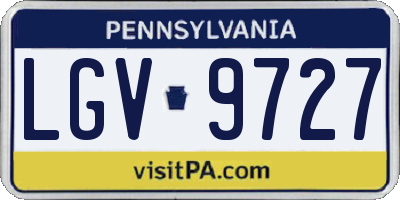 PA license plate LGV9727