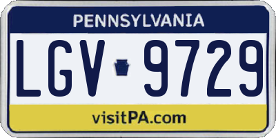 PA license plate LGV9729