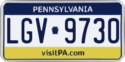 PA license plate LGV9730