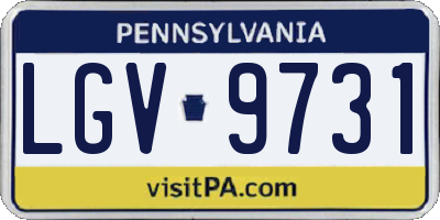 PA license plate LGV9731
