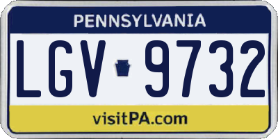 PA license plate LGV9732