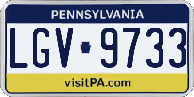 PA license plate LGV9733