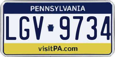 PA license plate LGV9734