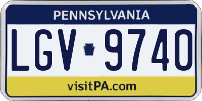 PA license plate LGV9740