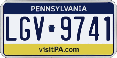 PA license plate LGV9741