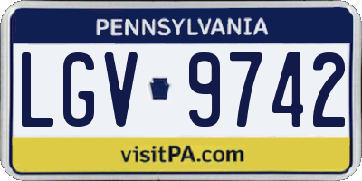 PA license plate LGV9742